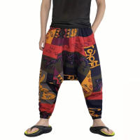 2025 pantalones de algodón para hombre, harén, elfo suelto, colgante, entrepierna, ratón volador, pantalones para hombre - details 3