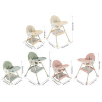 Silla alta con mesa para bebé, sillón reclinable ajustable, color caqui, Verde menta y rosa - details 1