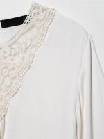 Blusa Plisada OUWU Estilo de Vacaciones de Primavera para Mujer Camisas y Blusas Sueltas Casuales de Moda - details 7