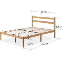 Ellie Cama 90x190 cm - Altura 35 cm con almacenamiento debajo de la cama - Estructura de cama de plataforma de bambú y madera con cabecero - Marrón - details 12
