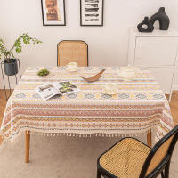 Mantel bohemio vintage con borlas, impermeable, antimanchas, de algodón y lino para protección de mesa de patio al aire libre sin arrugas. - details 21