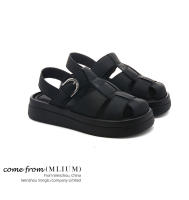 Sandalias de moda con hebilla retro y suela plana, estilo romano, huecas y cómodas para mujer. - details 8