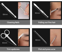Juego de manicura de 21 Uds., cortaúñas para uso doméstico, herramienta cortaúñas de acero inoxidable, cortaúñas con ranuras para uñas de los pies y dedos - details 9