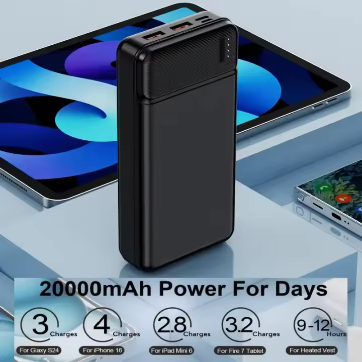 Batería de Alta Capacidad 20,000mAh Cargador Portátil para iPhone, MacBook, Galaxy - 1