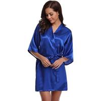 Bata de satén para mujer, lencería íntima, ropa de dormir sedosa, regalo de boda nupcial, bata de baño tipo kimono informal, camisón Sexy - details 23