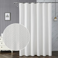 Cortina de Ducha Impermeable de Poliéster Sólido Accesorios de Baño Cortina de Ducha para Hogar sin Perforaciones - details 2