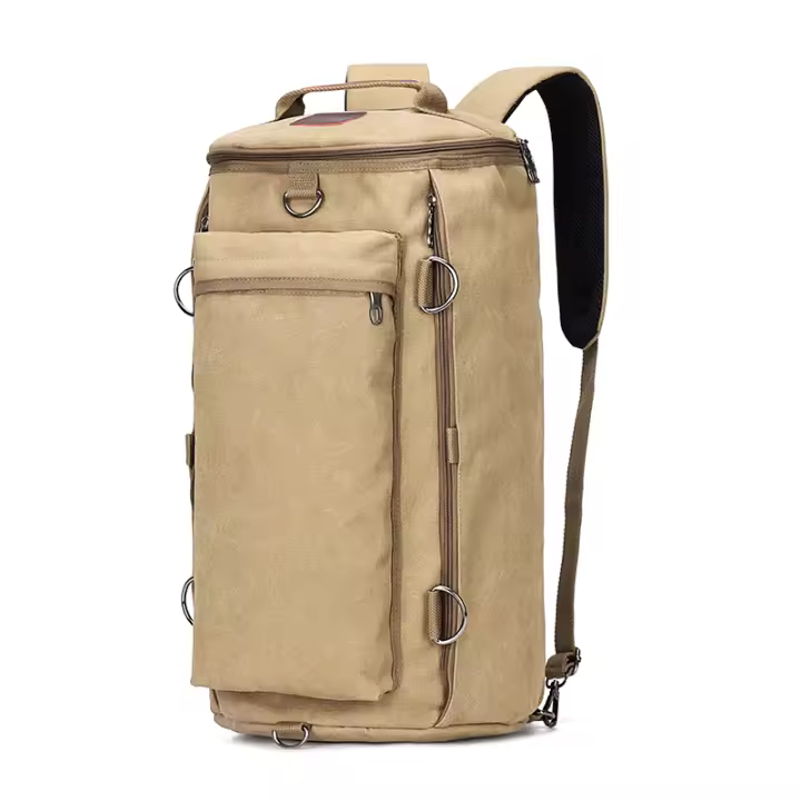 Mochila escolar de estilo Preppy, bolsa para ordenador portátil, mochilas de viaje, mochilas de lona cilíndricas para deportes al aire libre - 1