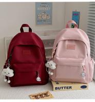 Mochilas simples y versátilesMochila para estudiantes de secundaria Mochila para estudiantes universitarios de gran capacidad Mochila de color sólido de estilo coreano - details 19