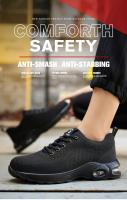 Zapatos de seguridad laboral antideslizantes con puntera de acero para hombres, a prueba de pinchazos, transpirables - details 0