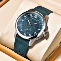 Reloj de Cuarzo Multifunción PAGANI DESIGN 2024 Resistente al Agua 100M, Vidrio de Zafiro, Correa de Cuero Elegante para Hombres - details 1