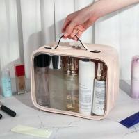 Bolsa de cosméticos transparente de 2 capas, paquete grande impermeable, bolsas de maquillaje transparentes de viaje multifuncionales, bolso de mano - details 4