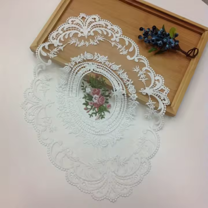 Manteles Individuales De Encaje Retro, Tapete De Encaje Elegante De Estilo Francés Vintage, Manteles De Mesa Bordados - 1