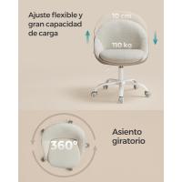 Silla de Oficina en Casa, Silla Giratoria de Algodón y Lino, Silla de Escritorio, Acolchada con Espuma, Altura Ajustable, para Estudio, Dormitorio, Azul Pálido OBG020Q01 - details 38