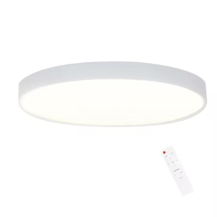 CBJKTX Luz de Techo LED 28 cm 30 W Redonda IP44 Lámpara de Dormitorio Regulable para Sótano Baño Pasillo Lámpara con Control Remoto - 1