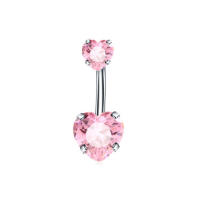 Juego de piercing de cristal para el ombligo, conjunto de Anillo para el ombligo, 14g, g23, de titanio, 6-10mm, 1 unidad - details 4