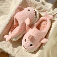 Zapatilla de tiburones nublados, Zapatillas de felpa de tiburón, zapatos de invierno, zapatillas mullidas de animales, zapatillas antideslizantes divertidas y cálidas de piel - details 8