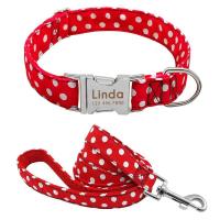Collar nailon personalizado perro, conjunto correa caminar, placa de identificación para cachorro, ustable, grabado - details 6