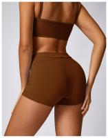Pantalones cortos de Yoga para mujer, Shorts deportivos elásticos, antideslumbrantes, transpirables, de secado rápido - details 4