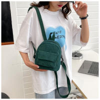 Mochila De terciopelo de pana para mujer, bolso escolar de versión coreana, sencillo, informal, pequeño, 2024 - details 27
