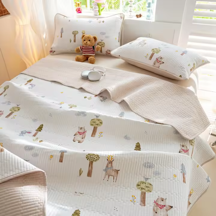 Juego de Cama de Algodón Puro para Niños Sábana de Tatami de Temporada Completa - 1