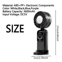 Ventilador plegable de mano de 100 niveles de velocidad, Mini ventiladores de refrigeración plegables con pantalla Digital, batería de 24H, ventilador de aire acondicionado de 3600mAh - details 0