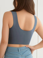 3pcs Sujetadores Deportivos Sin Costuras de Alto Soporte para Mujeres - Mezcla de Nylon y Spandex Ultra Elástica, Diseño de Cuello en V con Detalles de Encaje, Ideales para Correr y Yoga, Opciones en Negro/Gris/Beige - details 0