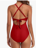 Nueva bolsa suave de una pieza traje de baño cruzado bikini con tirantes en la espalda traje de baño ajustado - details 17
