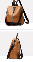 Mochila de viaje para mujer de cuero PU vintage gran capacidad bolsa escolar para adolescente bolsa de negocios femenina bolsa de lujo - details 11
