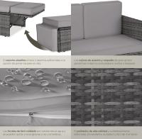 Sofá de Jardín con Taburete Conjunto Resistente a la Intemperie de Acero Muebles Exteriores - details 13