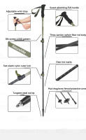 Bastón de Senderismo Ultraligero Naturehike 3k Fibra de Carbono Telescópico 3 Secciones para Escalada al Aire Libre - details 2