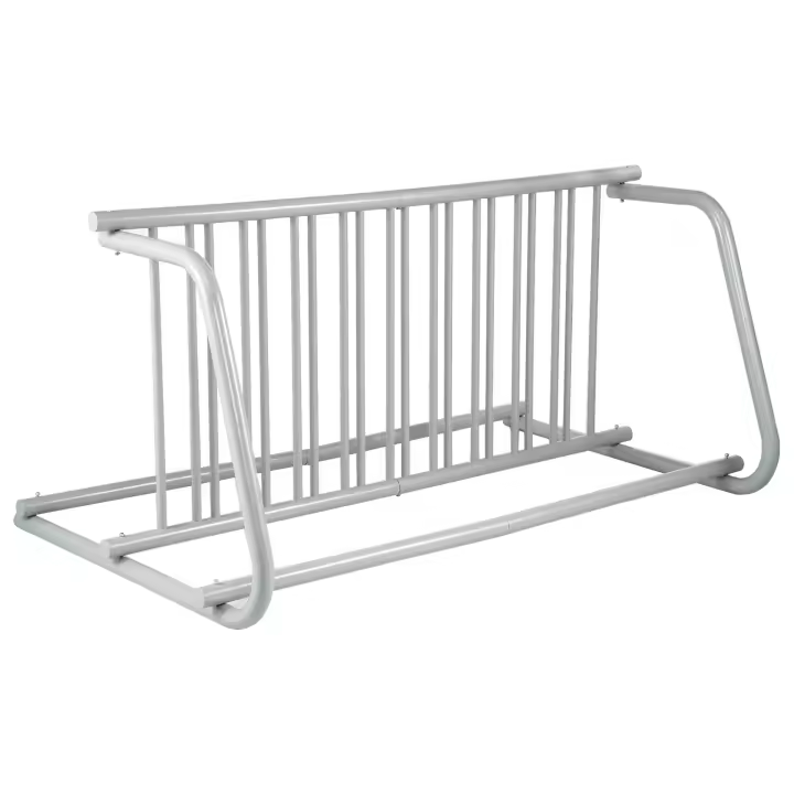 SucceBuy Soporte de suelo para 10 bicicletas, soporte de rejilla totalmente de acero de 1,5 m, almacenamiento de doble cara para garajes, calles, patios y eventos - 1