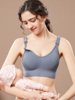 Sujetador de lactancia para madre, Bralette posparto sin costuras, azul, M - details 2