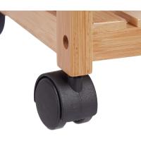 3 Pisos, Carrito Cocina, Carro Auxiliar Bambú con Ruedas Plástico, 77 x 47 x 32,5 cm, - details 2