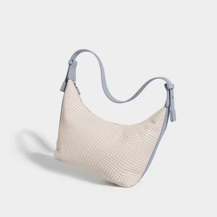 Bolso bandolera retro de un solo hombro, nueva bolsa tejida de hierba estilo casual para vacaciones, bolso de playa simple tipo bandolera. - 1