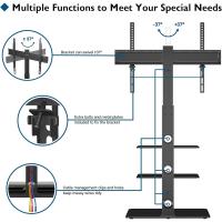 Soporte Suelo TV para Pantallas LED OLED LCD Plasma de 30 a 70 Pulgadas hasta 40 kg, Soporte TV Pie Altura Ajustable con Estantes de Vidrio Templado de 3 Niveles, MAX VESA 600x400 mm - details 2