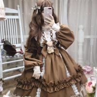 Lencería Lolita para mujer estilo Haruku japonés con volantes y mangas largas vestido de muñeca informal con cintura imperio talla - details 23