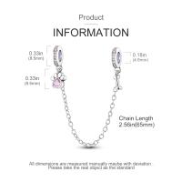 Plata de Ley 925, 1 pieza, patrón de pie de perro y cadena de seguridad de hueso, apto para pulsera con dijes originales de 3mm, colgante de plata para mujer, joyería - details 6