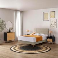 Estructura de cama tapizada de 30 cm, base para colchón, somier de láminas de madera, montaje sencillo - details 5