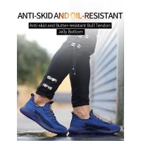 Zapatos de seguridad ligeros y transpirables para trabajo, zapatillas de suela firme con punta de acero antideslizante para hombres - details 5