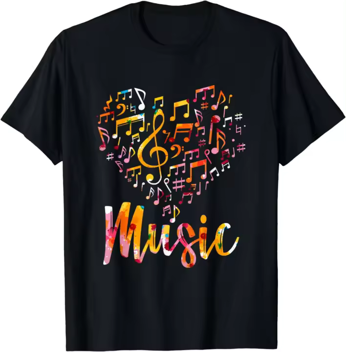 Regalo de músico, instrumento Musical, notas musicales, llave triple, camiseta - 1
