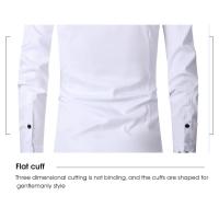 Camisa social grande de otoño/invierno 6XL para hombre, manga larga, moda sin hierro, informal, de negocios, blanco puro - details 11
