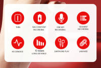 Dispositivo de grabación de Audio, grabadora Digital activada por voz, dictáfono continuo, cuerpo súper ultrafino, 50H, USB Flash, 64G, V15, 300mAh - details 7
