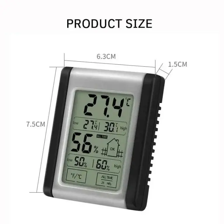 Medidor de temperatura impermeable para invernadero LCD IP65 de 2,4 " - Exportación de datos de crecimiento de plantas - 1
