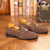 Zapatos de cuero para hombre, estilo británico, con una sola tira, mate, tipo mocasín, para negocios. - details 16