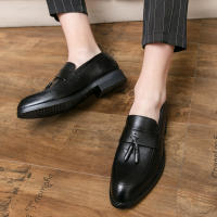 Mocasines con Borlas para Hombres Tacón Bajo, Color Sólido, Punto Acolchado, Resistente al Desgaste, Zapatos de Negocios Casuales - details 6