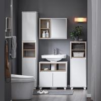 Armario de Baño de Piso con 2 Estantes Abiertos Mueble de Almacenamiento de Ropa Sucia de 35 x 30 x 105cm - details 1