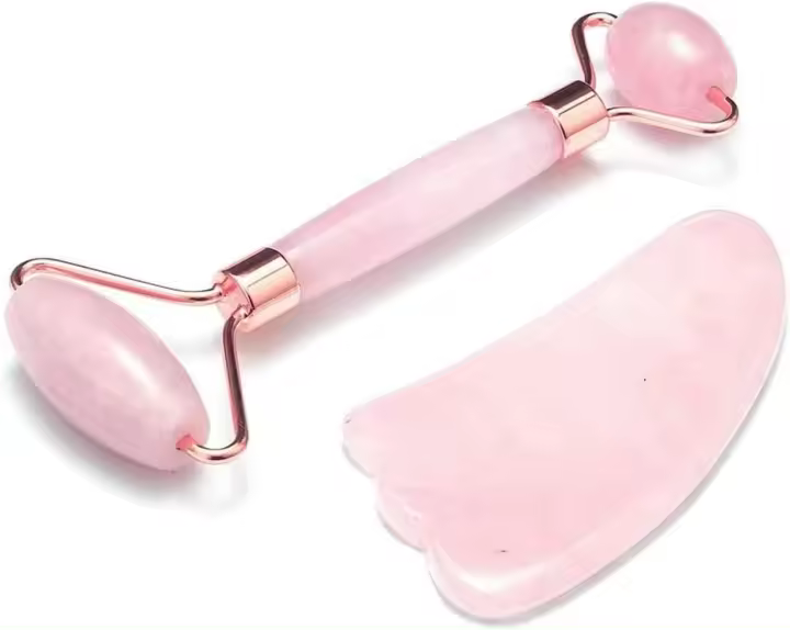 Herramienta de masaje de raspado Gua Sha, rodillo de jade y juego de gua sha, masajeador de raspado de jade, para masaje facial。 - 1
