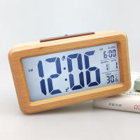 Alarma de madera con calendario y indicador de temperatura Reloj Digital de madera maciza para decoración de escritorio Idea de regalo - details 6