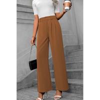 Pantalones de oficina de moda para mujer de cintura alta y pierna ancha 2025 en algodón original. - details 20