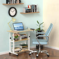 Rcynview Escritorio de Laptop con Ruedas y Ajustable Altura Diseño Industrial Material Madera y Metal Mueble para Oficina y Hogar - details 4